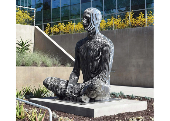 Garden Or Yard Decorative Laser Cutting Stainless Steel Meditator Sculpture