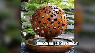 Corten Steel Sphere 분수 조각품, 탑 폭포 디자인, Zen Garden Water Feature