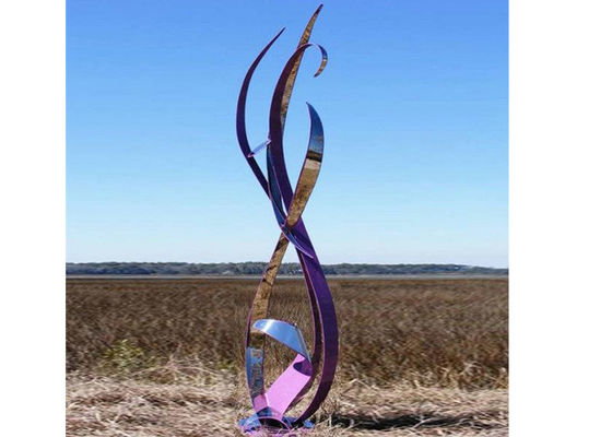 좋은 가격 현대 금속 예술 스테인리스 리본 조각품 관례 크기 온라인으로