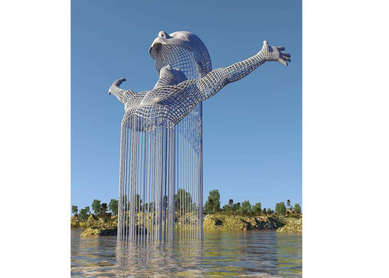 좋은 가격 현대 야외 장식 316 스테인레스 강 인물 조각 분수 온라인으로