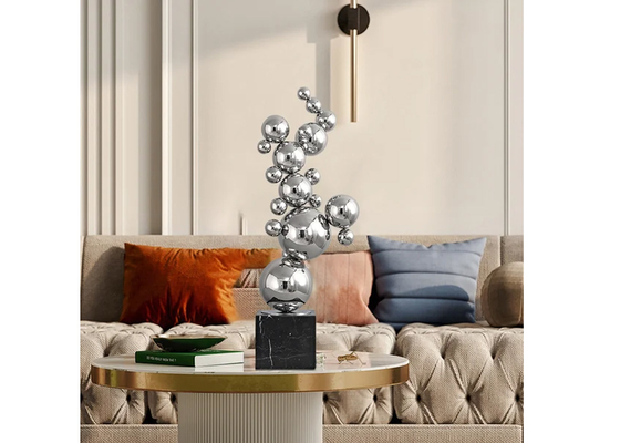 좋은 가격 정원 또는 가정 장식용으로 닦은 스테인리스 스틸 공 조각 온라인으로