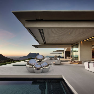 좋은 가격 스테인레스 스틸 예술 닦은 야외 금속 조각 돌 벽돌 디자인 온라인으로