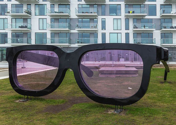 좋은 가격 공공 대형 화화 금속 조각 예술 스테인리스 스틸 안경 조각 온라인으로