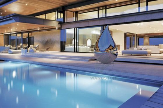 좋은 가격 스테인레스 스틸 닦은 야외 금속 예술 물방울 조각 온라인으로