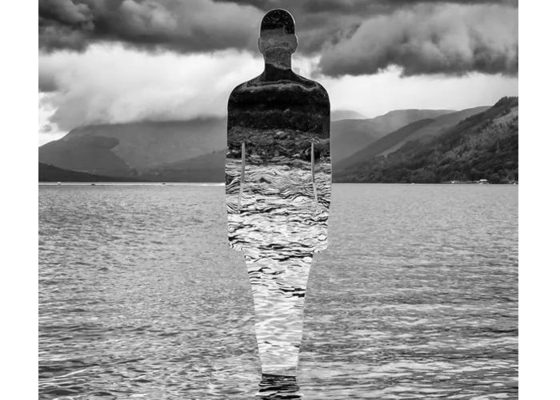 좋은 가격 거울 닦은 스테인레스 스틸 보이지 않는 남자 조각 공공 장식 온라인으로