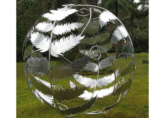 좋은 가격 맞춤형 크기 현대 예술 정원 구구 스테인리스 스틸 잎 공 조각 온라인으로