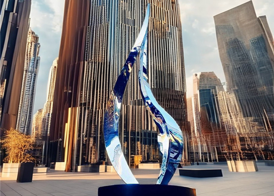 좋은 가격 사용자 정의 추상 예술 야외 금속 조각 스테인리스 스틸 거울 닦은 금속 공예품 온라인으로