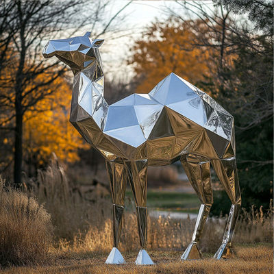 좋은 가격 3차원 그림 거울 닦은 기하학 스테인리스 스틸 낙타 조각 온라인으로