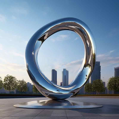 좋은 가격 현대 미학 금속 예술 대형 야외 거울 스테인리스 스틸 원 조각 온라인으로