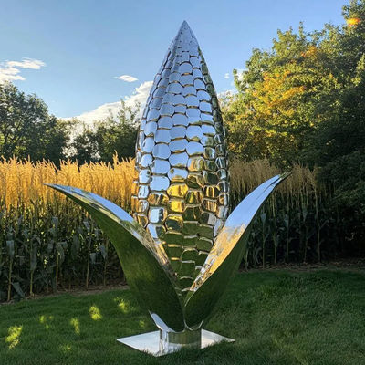 좋은 가격 고급 금속 외관 장식 스테인리스 스틸 옥수수 조각 온라인으로