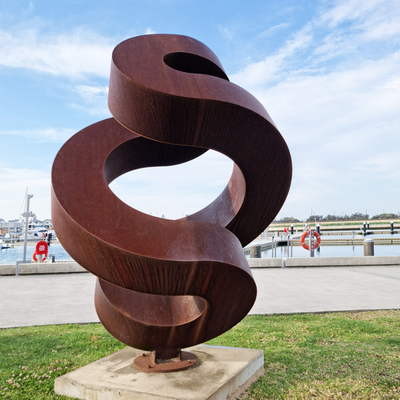 좋은 가격 공장 풍화강 조각 조경 금속 추상 코르텐 강철 조각 정원 장식용 온라인으로