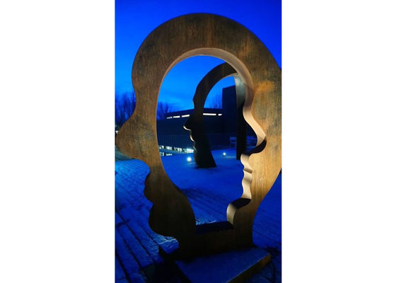 좋은 가격 야외인 것을 위한 큰 코르텐 강철 금속 정원 얼굴 미술 조각 온라인으로