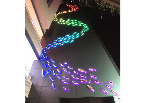 좋은 가격 금속 생선류 조각을 밝히는 야외 장식적 스테인레스 강 온라인으로