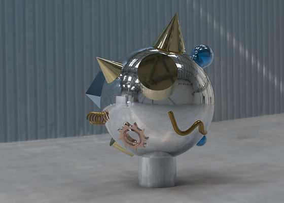 좋은 가격 반사경은 현대 스테인레스 강 미술 조각 왕스턴 디자인을 닦았습니다 온라인으로