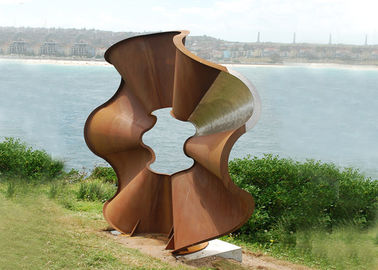 좋은 가격 옥외를 위한 꽃 모양 Corten 아름다운 강철 조각품 현대 작풍 온라인으로
