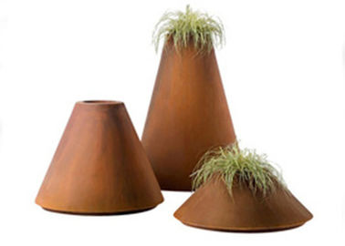 좋은 가격 Corten 직업적인 강철 남비, Corten 강철 금속 꽃 재배자 WS-CS367 온라인으로