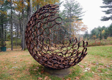 좋은 가격 옥외 현대 Corten 강철 Hemilspheres 조각품 정원 훈장 온라인으로