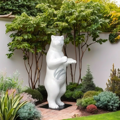 좋은 가격 Large White Standing Bear Sculpture (2M Height) - Durable FRP Outdoor Decorative Art 온라인으로