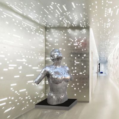 좋은 가격 Custom Life Size Abstract Stainless Steel Female Bust Sculpture With Size 120cm Height 온라인으로