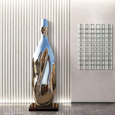 좋은 가격 Large Size Mirror Polished Stainless Steel Bottle Sculpture For Decoration 온라인으로