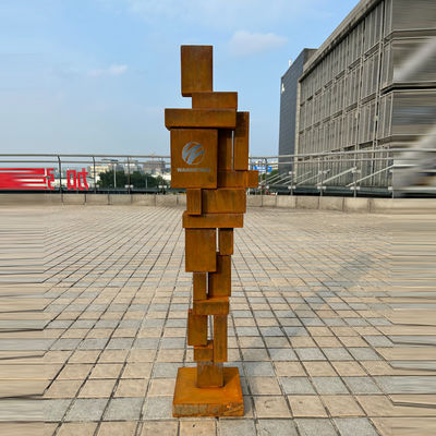좋은 가격 100cm 높이 야외 정원 코르텐 강철 조형물 기하학적 예술 조각 온라인으로