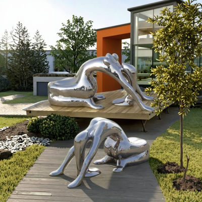 좋은 가격 거울 스테인리스 스틸 레이디 예술 조각 추상적 외관 실내 장식 온라인으로