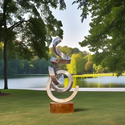 좋은 가격 Mirror Polished Stainless Steel Abstract Ribbon Sculpture Large Modern Art Installation 온라인으로
