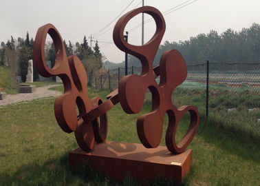 디자인 예술 Corten 현대 강철 조각품 녹스는 금속 정원 장신구