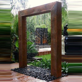 좋은 가격 정원 장식 문 디자인 Corten 강철 샘 물 특징 조각품 온라인으로