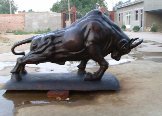 주문 크기 던지기 금속 앙티크 청동 Bull 동상 조각품